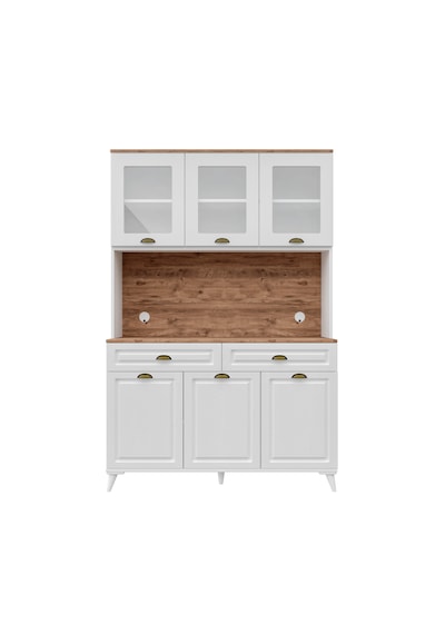Guneystore Gözde Kahve Köşesi - 140 Cm Mdf Ayaklı Mutfak Dolabı - Led Aydınlatmalı Atlantik Çam - Beyaz Guneystore Gözde Kahve Köşesi - 140 Cm Mdf Ayaklı Mutfak Dolabı - Led Aydınlatmalı Atlantik Çam - Beyaz