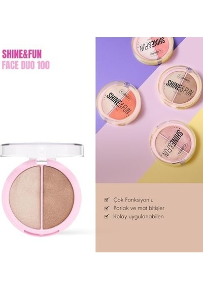 Callista & Fun Face Duo 100 Sparkle Crew Allık & Aydınlatıcı Paleti