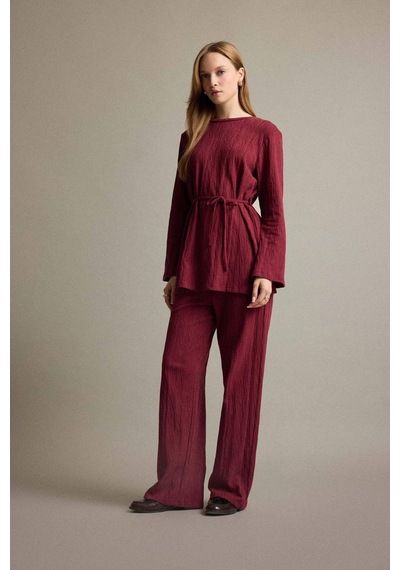 Defacto Wide Leg Geniş Paça Pantolon F6368ax25aubr115 Bordo