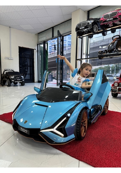 Poyraz Akülü Orijinal Lisanslı Lamborgini Sian 24 Volt Akülü Araba Drift+tabletli Mavi