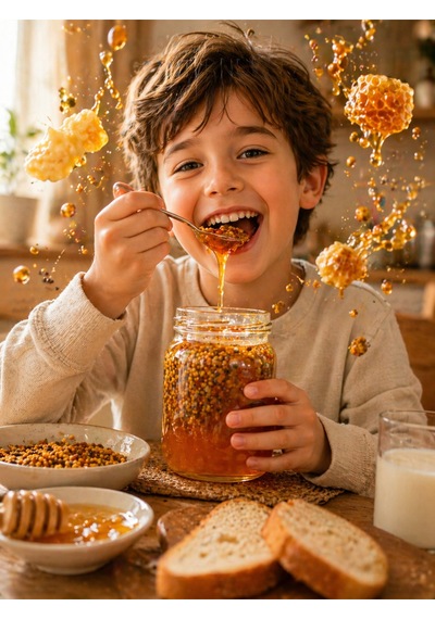 Ballı Polen Ve Arı Sütü 3 700gr %100 Doğal Arı Ürünleri Karışımı Energy Booster, , Royal Jelly & Bee Pollen Mix