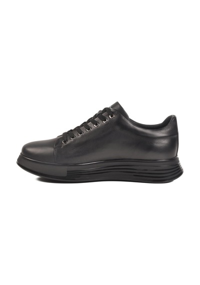 Marcomen 152-21032 M Anatomik Taban Siyah-siyah Hakiki Deri Erkek Sneaker Siyah