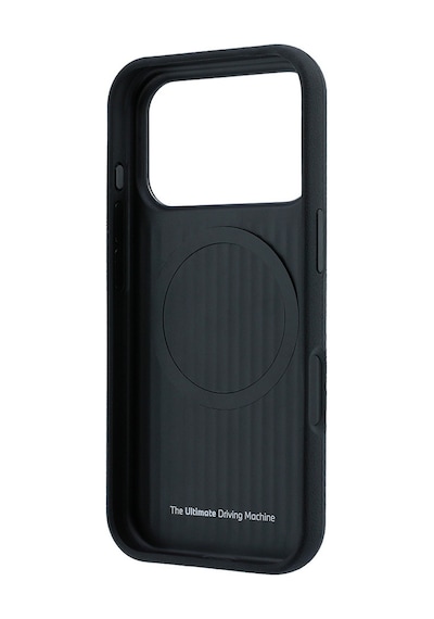 Apple iPhone Uyumlu 18 Pro Max Kılıf Bmw  Lisanslı M-safeli Metal Logolu Karbon Fiber Kevlar Kapak Siyah