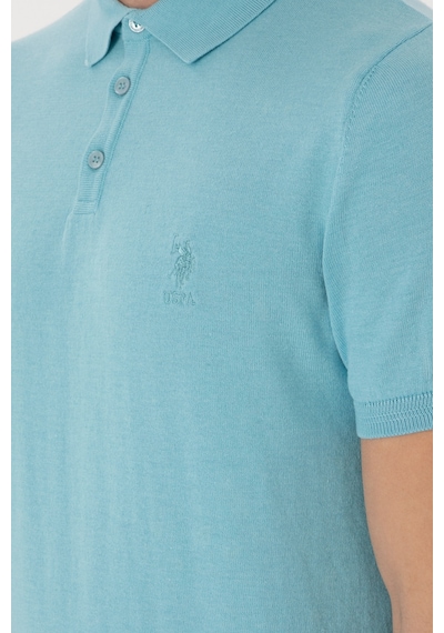 U.S. Polo Assn. Erkek Slim Fit Polo Yaka Aqua Tişört 50299359-VR007