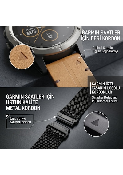 Caseonn Garmin Fenix 7 Kordon Quickfit Manyetik Metal Hasır Yedek Kayış Siyah