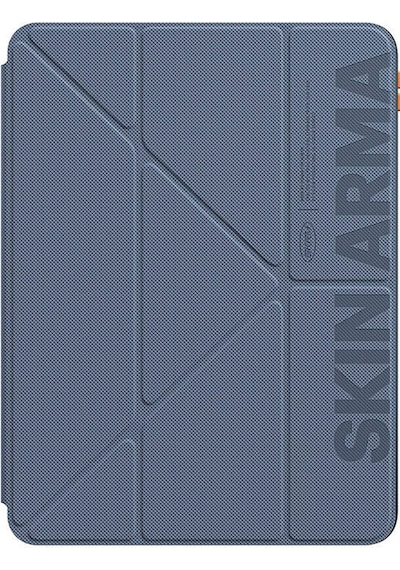 Apple Uyumlu iPad Air 11 2025 M3 Kılıf Skinarma Kabartma Baskı Tam Koruma Arkası Şeffaf Standlı Gamma Açık Mavi