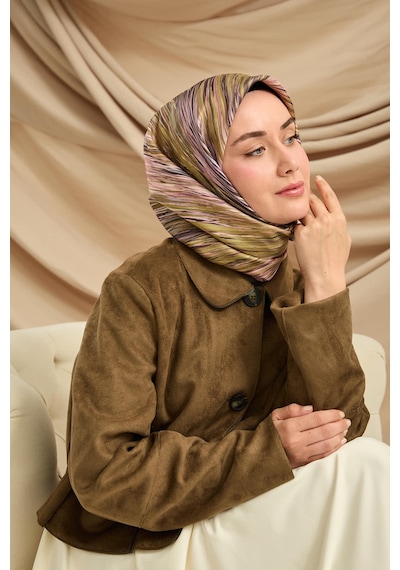 Silk Home Twill İpek Eşarp 11484-15 Mor, Pembe, Haki, İndigo