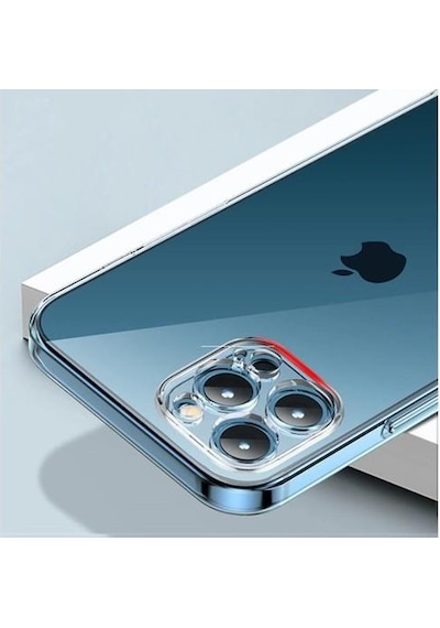 Apple Uyumlu iPhone 13 Pro Kamera Korumalı Tıpalı Silikon Kılıf Şeffaf