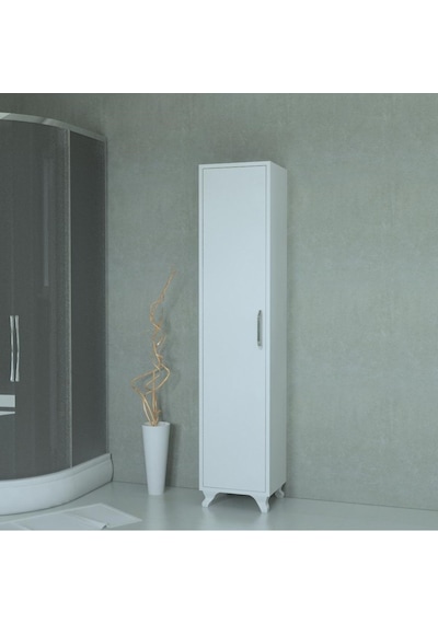 Çok Amaçlı Beyaz Banyo Boy Dolabı Beyaz