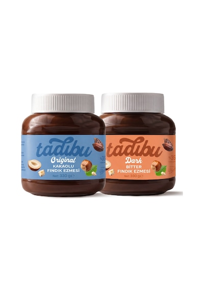 Abdurrahman Tatlıcı Tadıbu Bitterli Fındık Ezmesi + Kakaolu Fındık Ezmesi 2 x 330 G