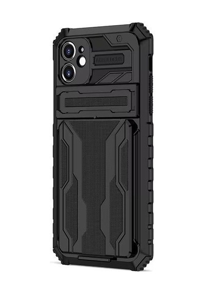 Teleplus Apple Uyumlu iPhone 11 Kılıf Kamera Korumalı Standlı Kartlıklı Armor Grade Kapak