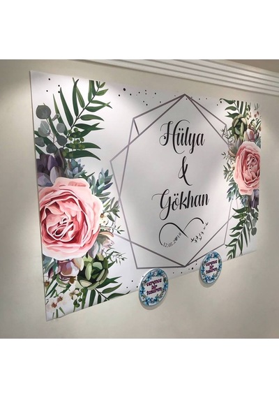Jetdijitalbaskı Söz Nişan Düğün için Kişiye Özel Branda Afiş Arka Fon (259126909)