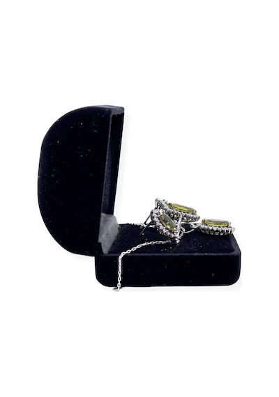 Oya Silver Beyaz Işıltı Çevrili Zultanit Gümüş Set&takım Model2