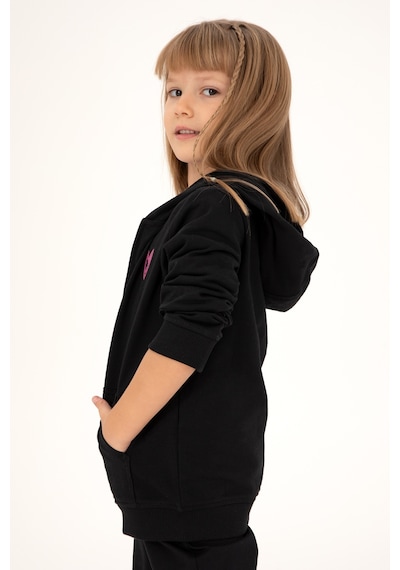U.S. Polo Assn. Kız Çocuk Siyah Fermuarlı Basic Sweatshirt 50296390-VR046 U.S. Polo Assn. Kız Çocuk Siyah Fermuarlı Basic Sweatshirt 50296390-VR046