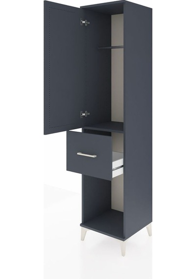 Hyperion Dolap Tek Raflı Tek Çekmeceli Tek Askılı 44x44x195 A... Antrasit Hyperion Dolap Tek Raflı Tek Çekmeceli Tek Askılı 44x44x195 A... Antrasit