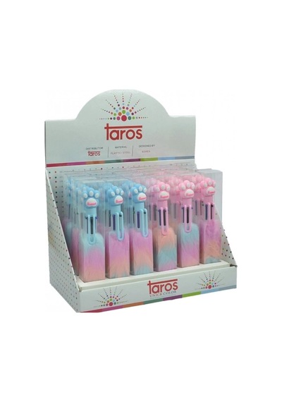 Taros Unıck Color Pvc Kutu Pati Çoklu Peluş Tükenmez Kalem Çok Renkli