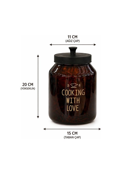 Morponi Metal Kapaklı Cam Çok Amaçlı Erzak Kavanozu Amber 3000 Ml 3 Lt