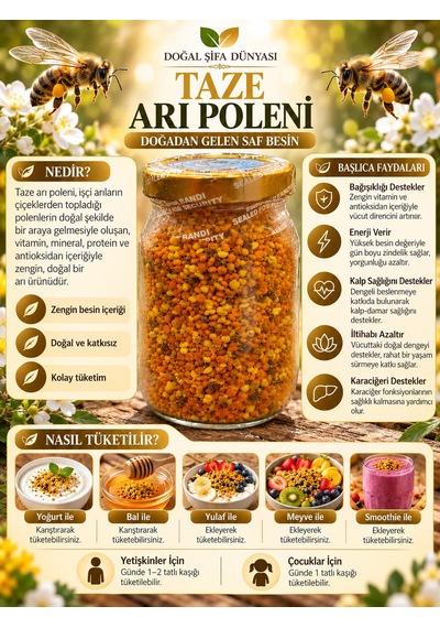 Polen Taze Ve Yaş 100 Gr %100 Doğal Anadolu Arı Poleni