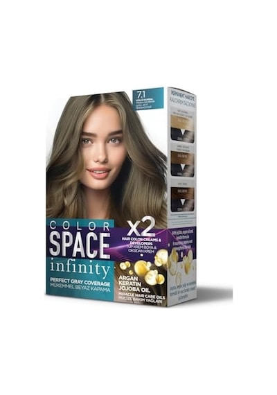 Space Infınıty Set Saç Boyası 7.1 Küllü Kumral
