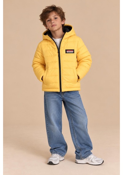 Alexandergardi Puffer Kapüşonlu Unisex Çocuk Şişme Mont Sari
