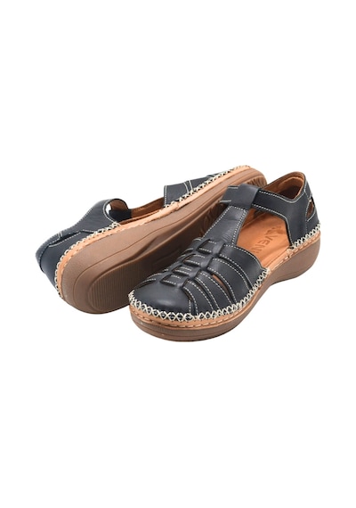 Kadın Comfort Deri Sandalet Siyah 25190247y Siyah