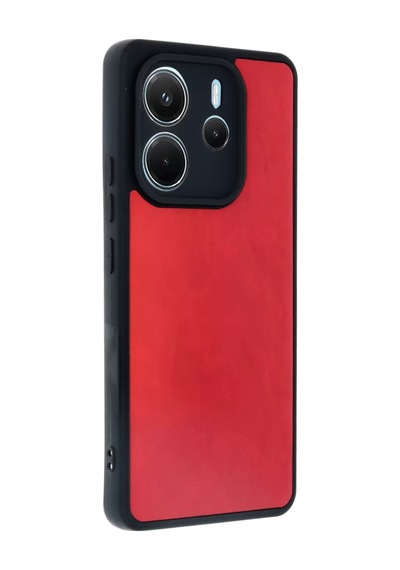 Newface Xiaomi Redmi Note 14 4g Kılıf Aras Deri Kapak - Kırmızı