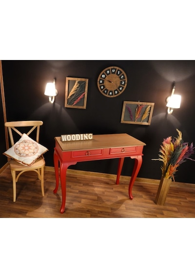 Wooding 100 Cm Çekmeceli Masif Kırmızı Naturel Dresuar (548587916) Kırmızı