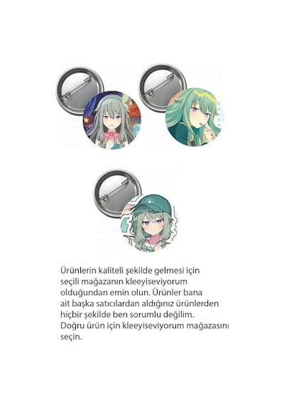 Hatsune Miku Pjsekai Project Sekai Colorful Anime Buton Rozet 3 Adet 37mm Kusanagi Nene Açık Kahverengi