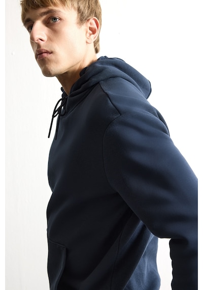 Defacto Regular Fit Kapüşonlu İçi Yumuşak Tüylü Kanguru Cepli Basic Sweatshirt X8283az26aunv146 Lacivert-nv146