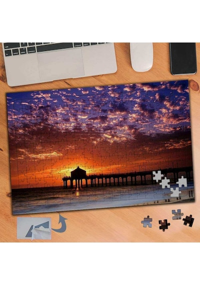 Sahilde Gün Batımı, Deniz 240 Parça Puzzle Yapboz Tablo-437