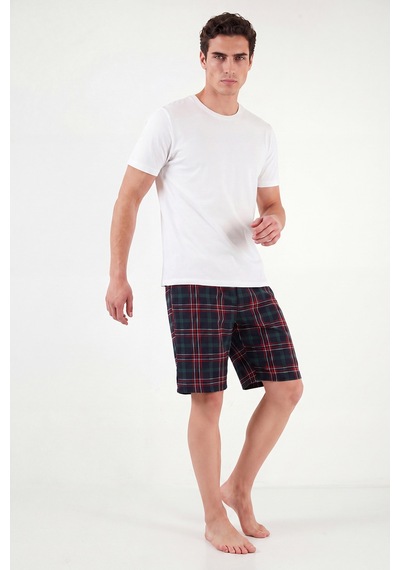 Buratti Pamuklu Regular Fit Bağlamalı Cepli Pijama Şort Erkek Şort 6574004 Yeşil
