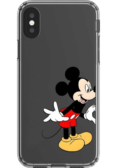 Apple Uyumlu iPhone Xs Max Şeffaf Kılıf Couple Mickey 1 Tasarımlı