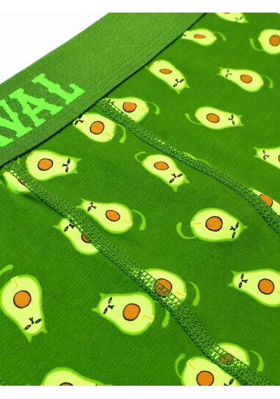 Carnaval Socks Avokado Desenli Erkek Boxer Pamuklu Likralı Parlak Lastikli Kutulu Koyu Yeşil Çoklu