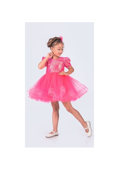 Mnk Baby & Kids Tütü Gren Etekli Kız Çocuk Pul Payetli Kısa Kol Kikidi Elbise Mnk0601 Fuşya Mnk Baby & Kids Tütü Gren Etekli Kız Çocuk Pul Payetli Kısa Kol Kikidi Elbise Mnk0601 Fuşya