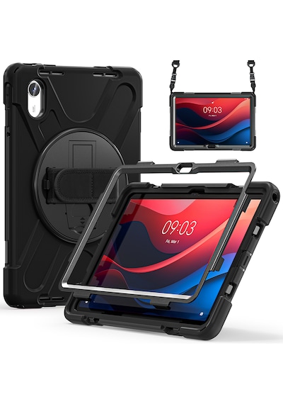 Lenovo Tab M11 Tb330fu 11 İnç Kılıf 360 Standlı Askılı Zırh Tank
