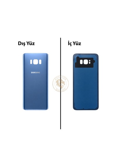 Samsung Galaxy S8 Plus Mavi Renk Arka Kapak Arka Cam Batarya Kapağı Pil Kapağı Lazer Kesim Back Cover Galaxy S8 Plus Uyumlu