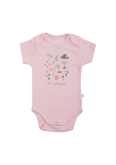 Organicera Organicera Organik Kısa Kollu Body,Pembe
