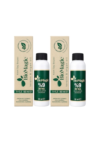 Biomagic Organik İçerikli Amonyaksız Saç Boyası 60 Ml. + Oksidan 90 Ml. 3'er Adet