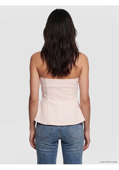 Lcw Vision Pembe Straplez Yaka Peplum Korse Bluz Lcw Vision Pembe Straplez Yaka Peplum Korse Bluz