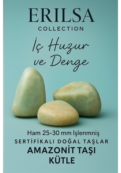 Sertifikalı Amazonit Taşı Kütle 20-30 Mm İç Huzur Ve Dengeyi De