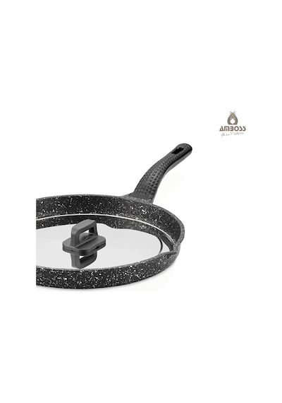 Amboss Döküm Granit Kapaklı Balık Tavası 34 Cm gri