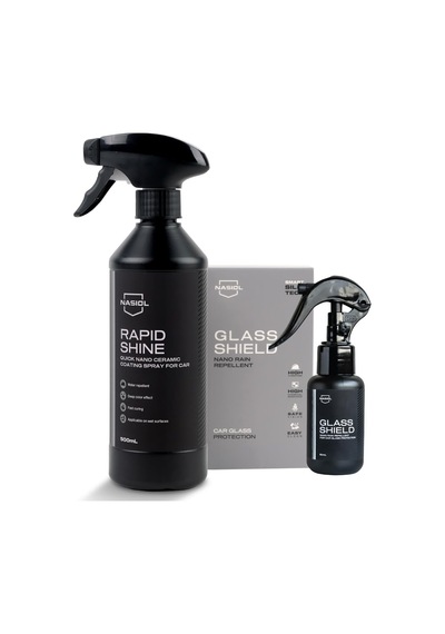 Nasiol Rapidshine + Glasshield Sprey-avantajlı Set-araç Bakım Seti-hızlı Nano Seramik Kaplama Ve Araç Camları İç