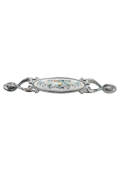 Miray 128 Mm Metal Krom Kasa Beyaz Motifli / 5 Adet Krom