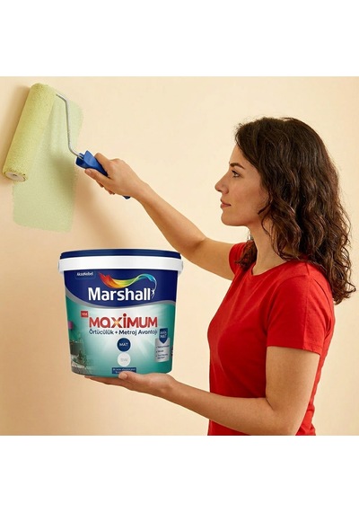 Marshall Maximum Mat Bw Baz Su Bazlı Silikonlu Silinebilir İç Cephe Boyası 15 L Diğer