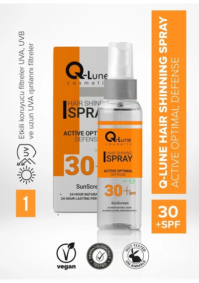 Q-Lune Cosmetic Güneş Koruyucu Saç Parfümü Parlatıcı Sprey SPF30 100 ML