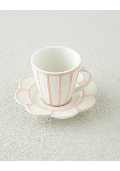 English Home Soft Cloud Stoneware 4 Parça 2 Kişilik Kahve Fincan Takımı 70 Ml Açık Pembe