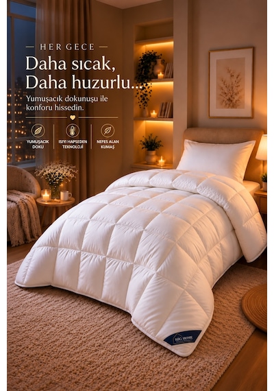 HİG HOME Tek Kişilik Comfort Microfiber Yorgan Beyaz 