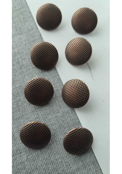 Antık Bakır Metal Düğme 17 Mm 8 Adet