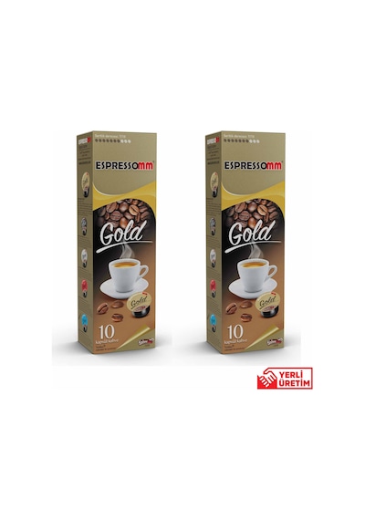 Espressomm® Tchibo Cafissimo Makineleri İle Uyumlu Gold Kapsül Kahve 2 x 10'lu