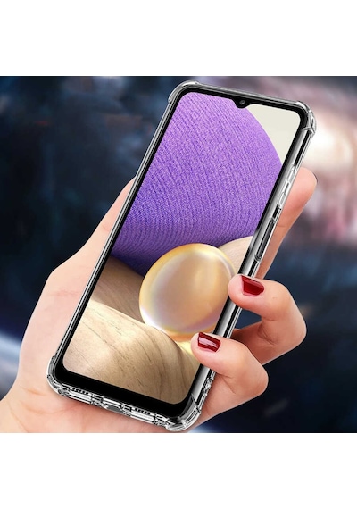 Galaxy A72 Kılıf Köşeleri Airbagli Anti Şok Şeffaf Zırh